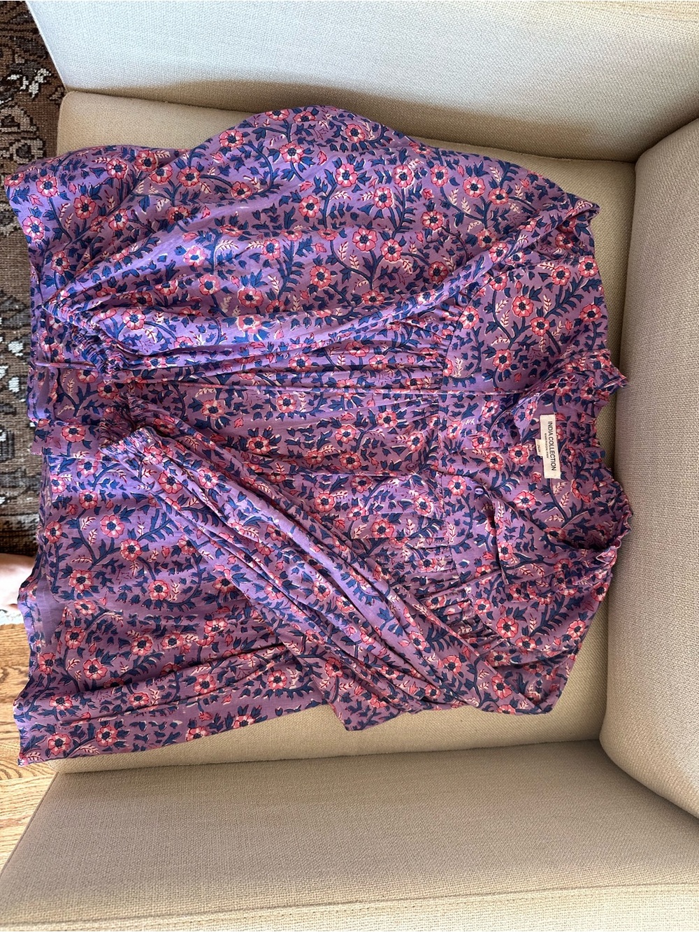 Emerson Fry Purple Floral Button-Up Blouse